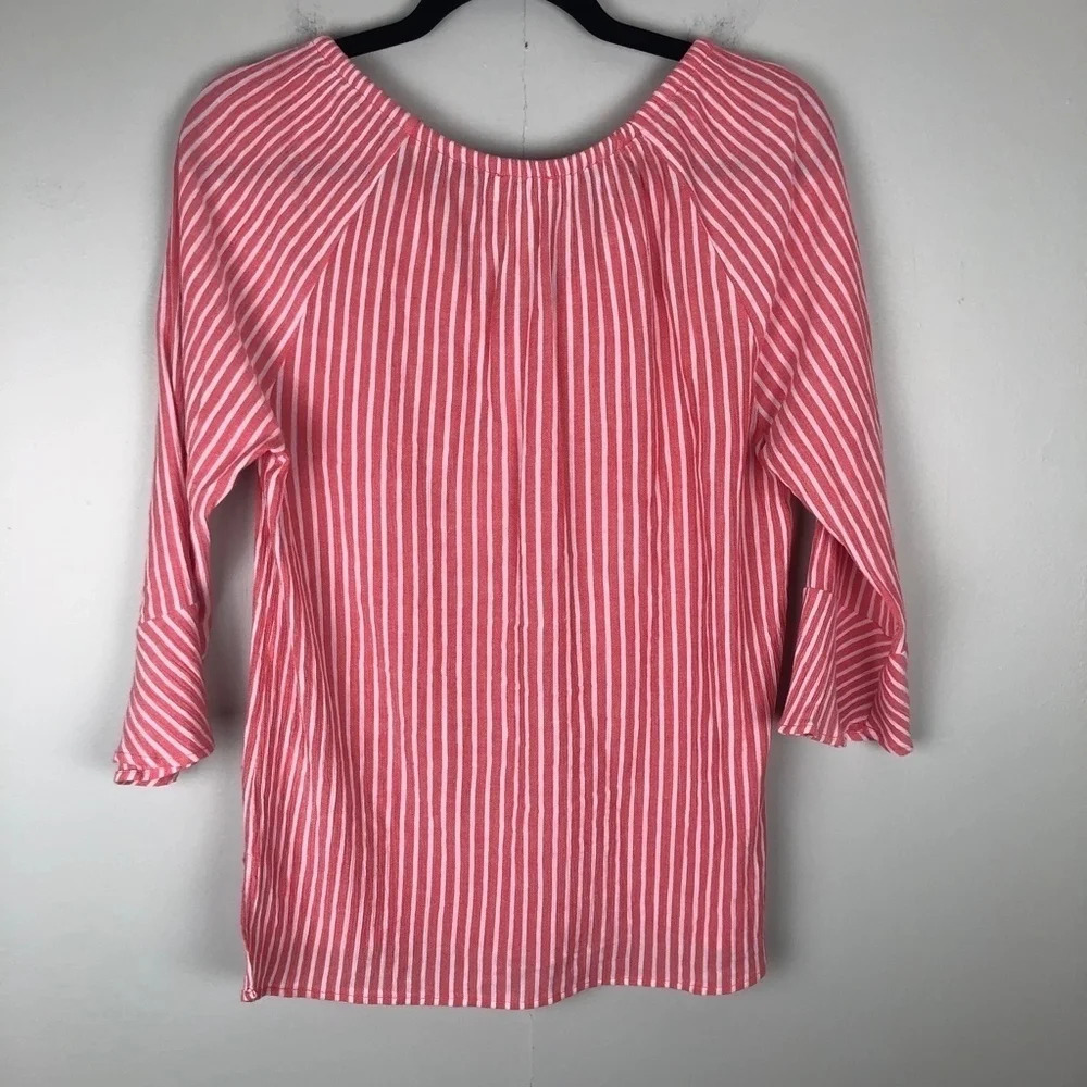 Michael Kors | Pink & White Striped Tie Blouse - Picture 2 of 6
